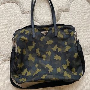 Prada Woman’s Large Nylon tote Bag 15 by 13. You can fit a lot in this bag!